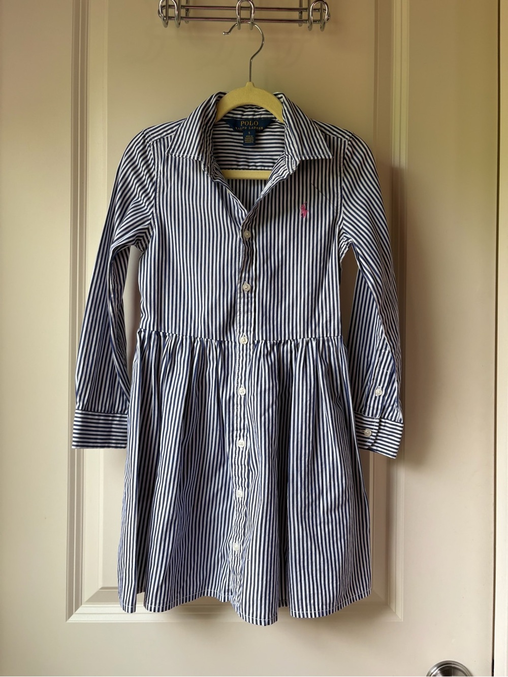 Polo by Ralph Lauren Navy & White Striped Button Down Dress / SZ 5 (EUC)